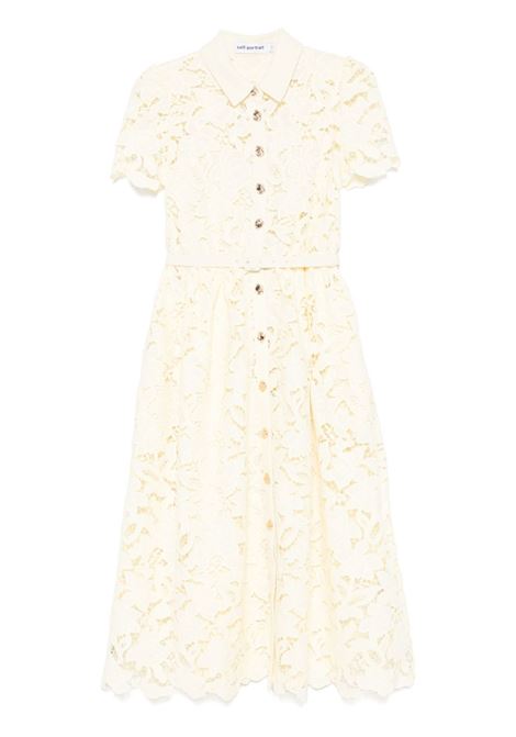 Abito lungo in pizzo con colletto in giallo Self-portrait - donna SELF-PORTRAIT | SS25113MAY