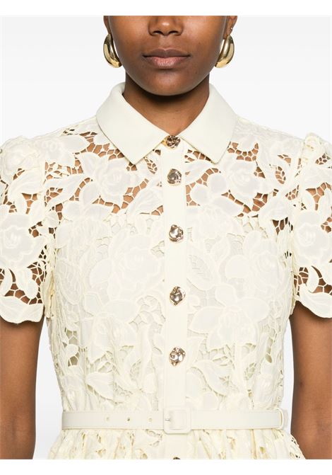 Abito lungo in pizzo con colletto in giallo Self-portrait - donna SELF-PORTRAIT | SS25113MAY