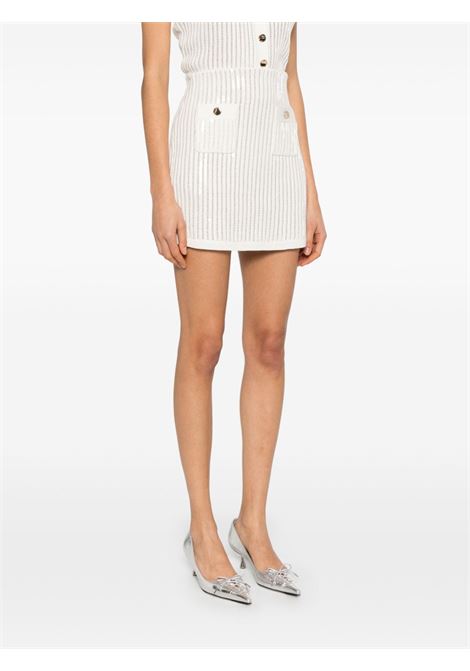 Minigonna con paillettes in bianco Self-Portrait - donna SELF-PORTRAIT | SS25126SKW