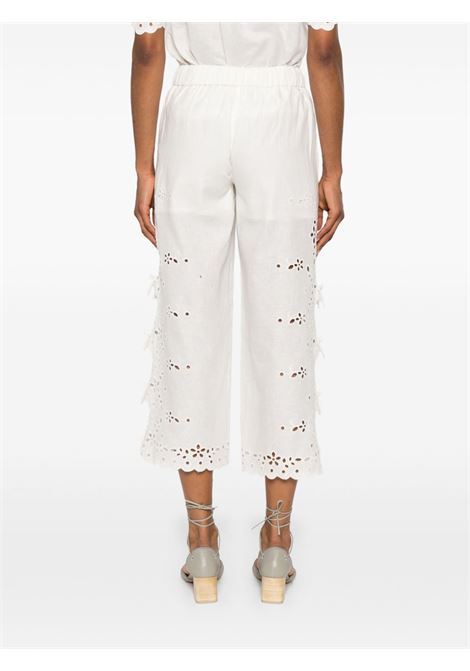 White embroidered trousers Self-Portrait - women SELF-PORTRAIT | SS25128PAC