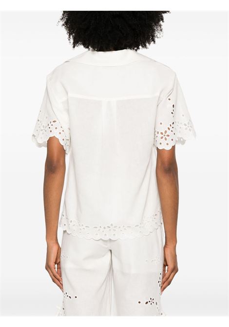 Camicia con ricamo in bianco Self-Portrait - donna SELF-PORTRAIT | SS25128TC