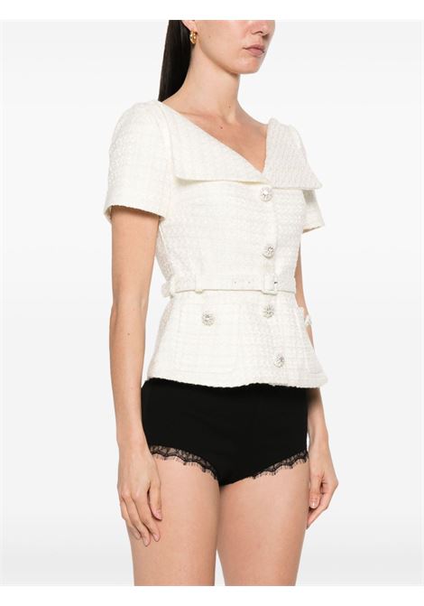 Top bouclé in bianco Self-portrait - donna SELF-PORTRAIT | SS25148TC