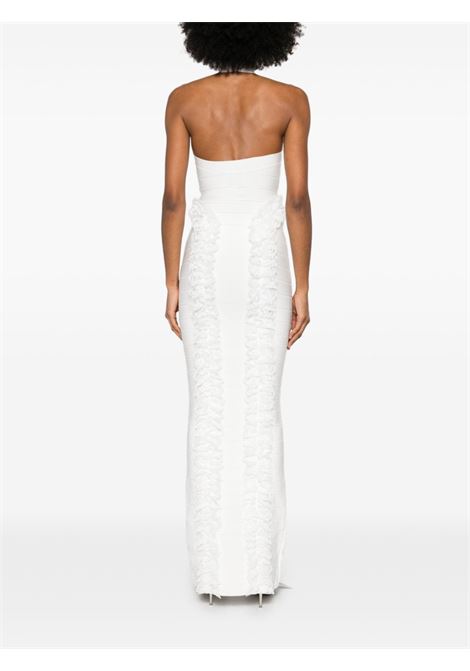 Abito lungo con ruches in bianco Self-portrait - donna SELF-PORTRAIT | SS25CK001XW