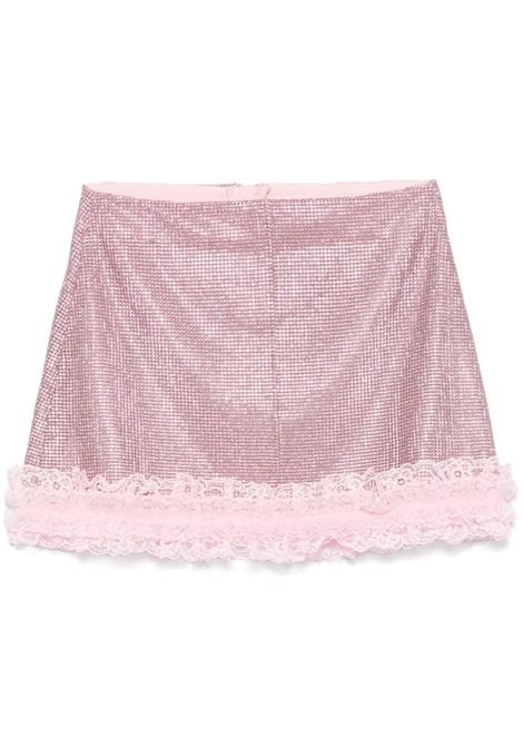 Pink crystal-embellished mini skirt Self-portrait - women