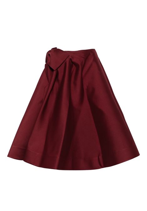 Gonna midi con fiocco in rosso Shushu/tong - donna SHUSHU/TONG | Gonne | FSDESK10GSA427WR100