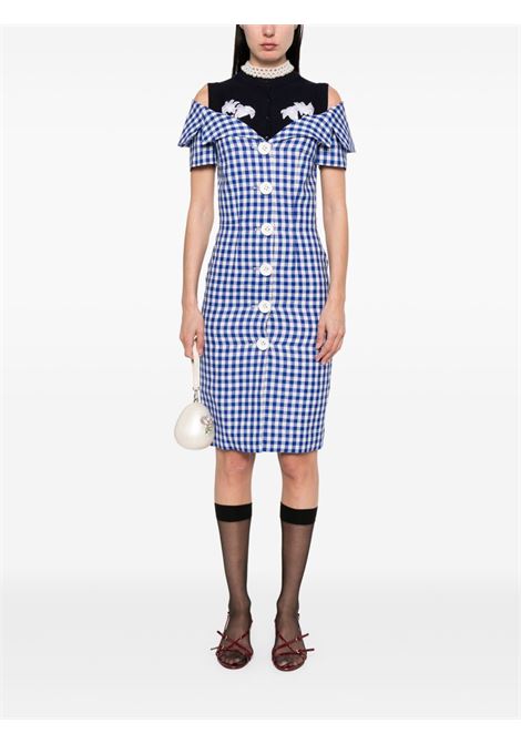 Abito corto a quadretti in blu Shushu/tong - donna SHUSHU/TONG | FSDEDR03HEM498BU100