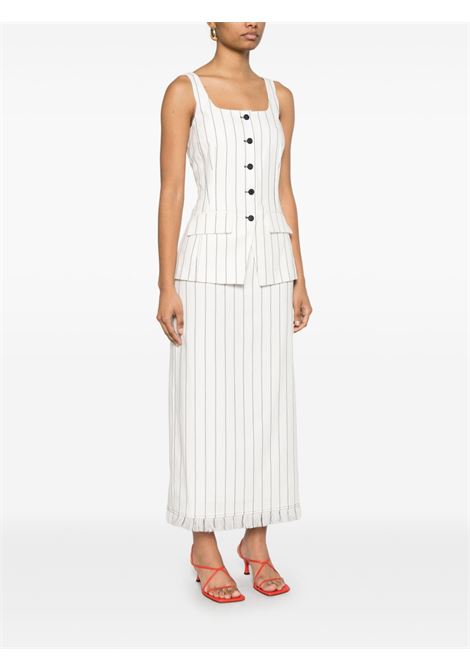 Abito midi Xandria gessato in bianco Simkhai - donna SIMKHAI | 2251177MMDNGHTSTRP