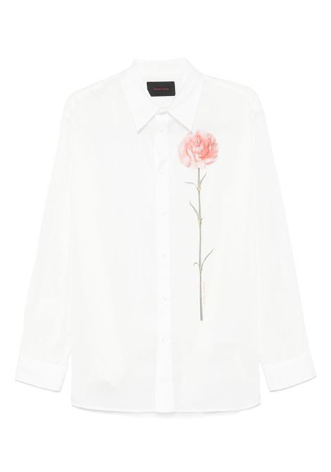Camicia con stampa in bianco Simone Rocha - uomo SIMONE ROCHA | Camicie | 5185P31A1210WHT