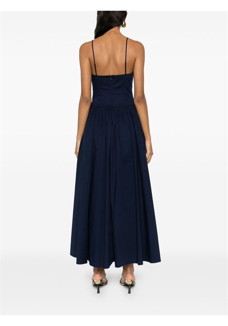 Abito Dena lungo svasato in blu Staud - donna STAUD | R24S2109PONVY