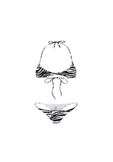 Bikini con stampa zebrata n biano e nero The Attico - donna THE ATTICO | Costumi | 250WBC00001PAA014PR020