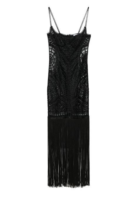 Abito midi con ricamo in nero The Attico - donna THE ATTICO | Abiti | 250WCW00202PLL001RA100