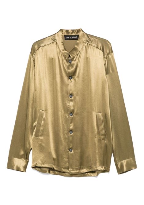 Camicia in raso in verde oliva The Editor - donna THE EDITOR | Camicie | S5U600999