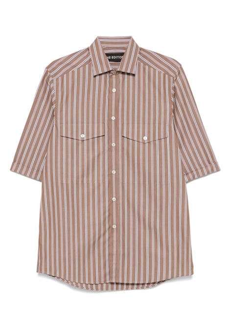 Brown striped shirt The Editor - men THE EDITOR | Shirts | S5U602999