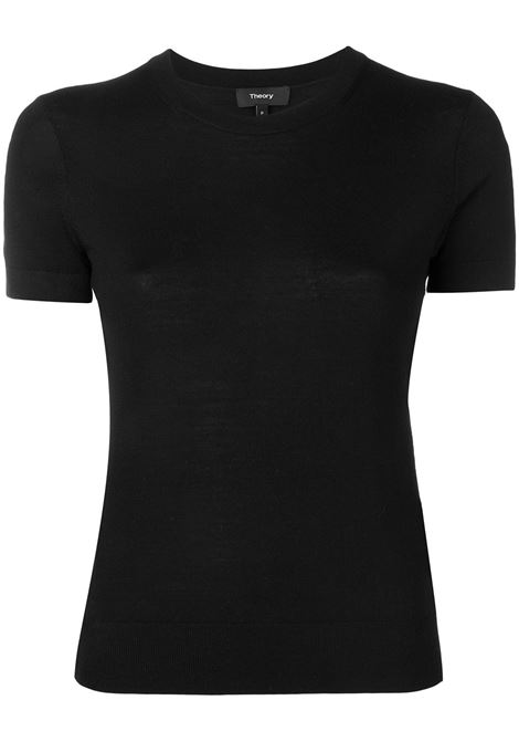 Black fine-knit t-shirt THEORY - women THEORY | I1211701001