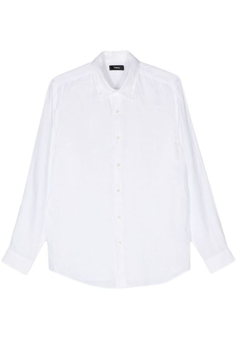 White Irving linen shirt Theory - men THEORY | N0373501100
