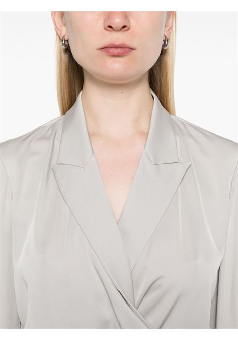 Light grey peak lapel wrap blouse Theory - women THEORY | O1102503B6M