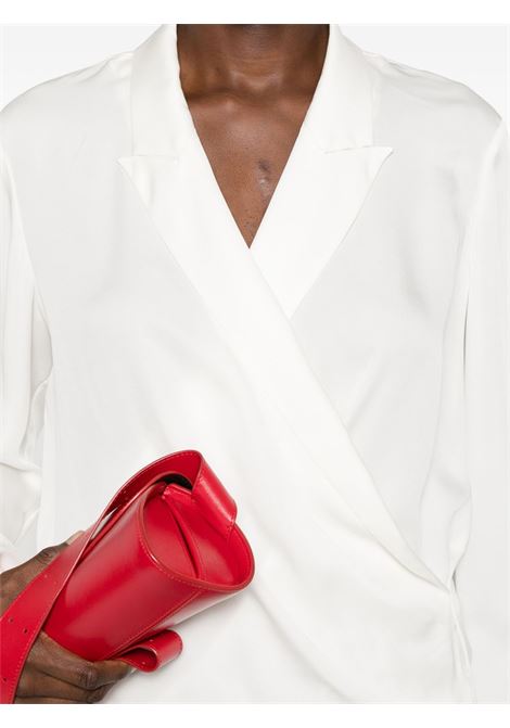 White peak lapel wrap blouse Theory - women THEORY | O1102503C05