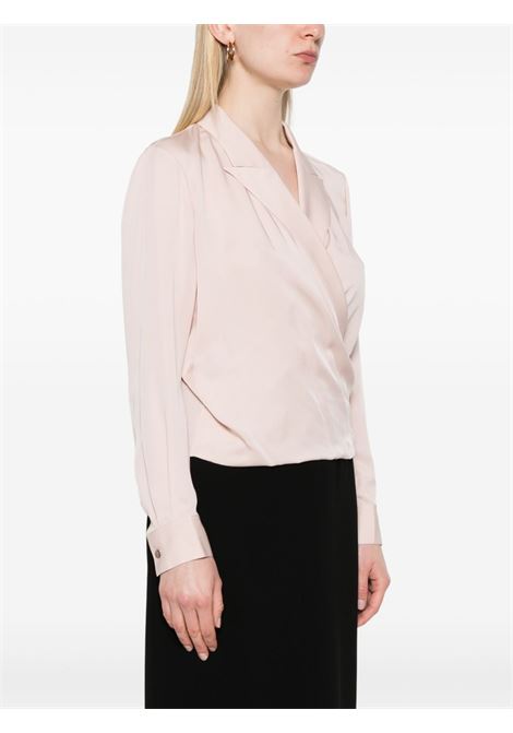 Light pink peak lapel wrap blouse Theory - women THEORY | O1102503Q2D