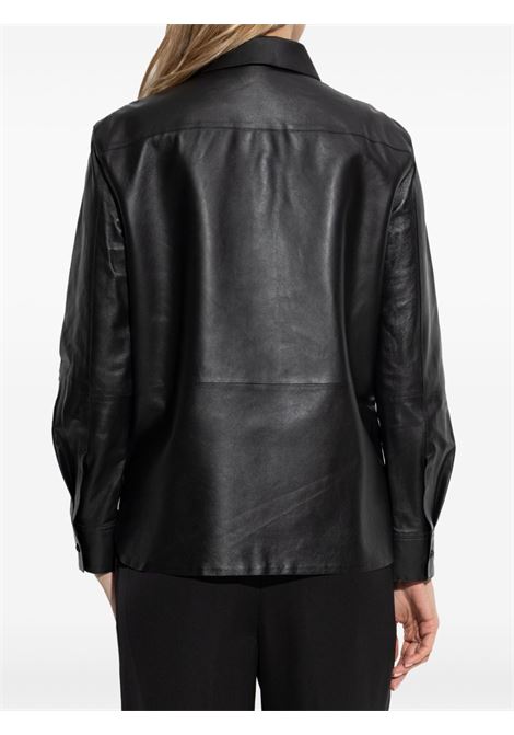 Black leather jacket Theory - women THEORY | P0100508001