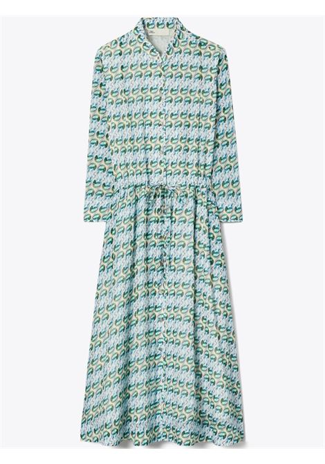 Abito midi con stampa in verde acqua Tory burch - donna TORY BURCH | Abiti | 169075417