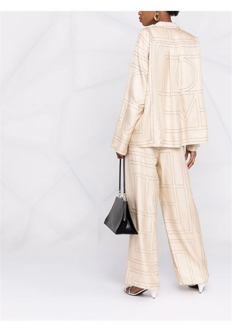 Camicia con monogramma in beige Toteme - donna TOTEME | 213755707926