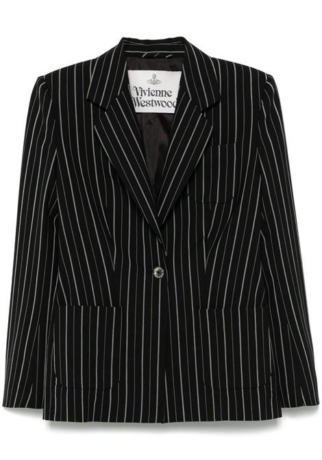 Blazer a righe in nero Vivienne Westwood - donna VIVIENNE WESTWOOD | Giacche | 1401007DW0123N205