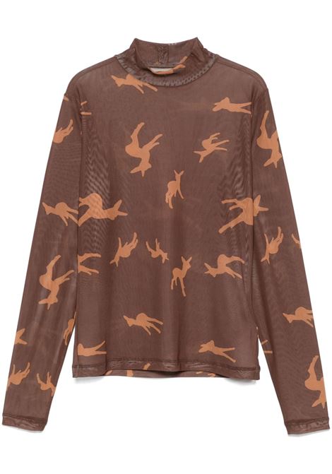 Top con stampa in marrone Vivienne Westwood - donna VIVIENNE WESTWOOD | Maglie | 1G01000MJ0071B305