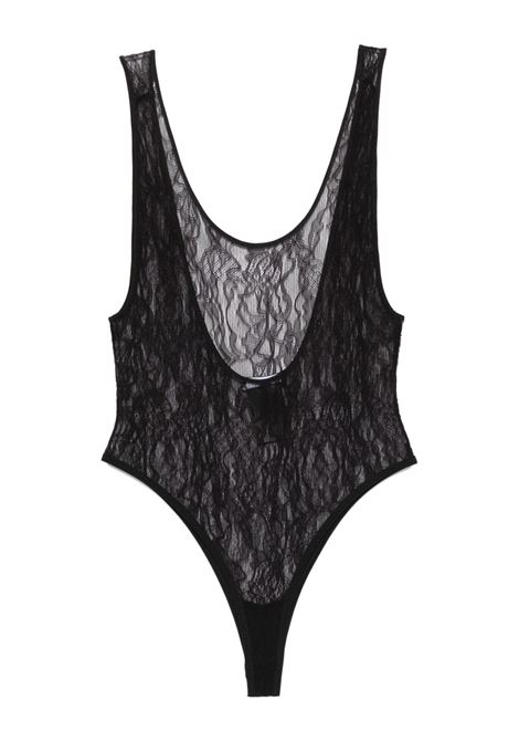 Black lace tank bodysuit Wardrobe.Nyc - women WARDROBE.NYC | W1119S25LCBLK
