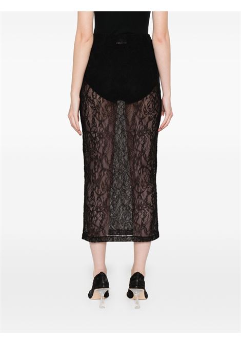 Black lace midi skirt WARDROBE.NYC - women WARDROBE.NYC | W3010S25LCBLK