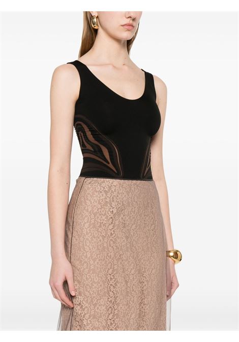 Body con pannelli trasparenti in nero Wolford - donna WOLFORD | 77118129952