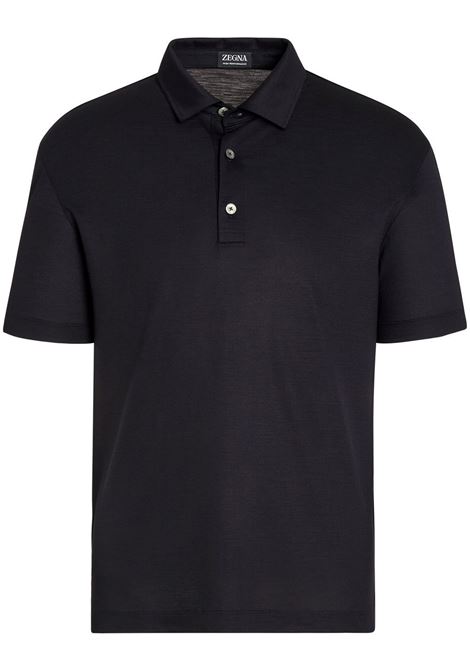 Polo piquet in blu zegna - uomo ZEGNA | E7345A5BCT724B09