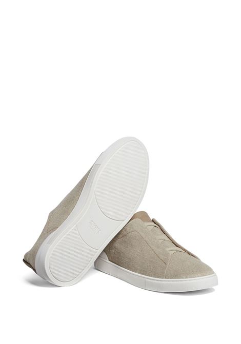 Sneakers Triple Stitch in beige Zegna - uomo ZEGNA | LHLNAS7981ZNAT