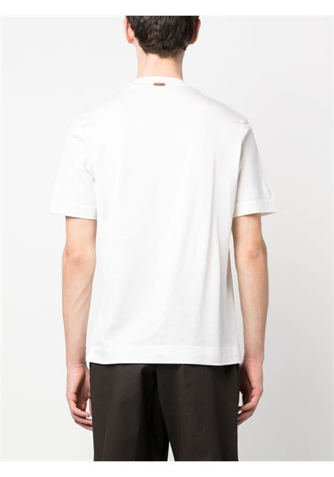 White rear logo-patch detail T-shirt - ZEGNA men ZEGNA | UB386A5B718213