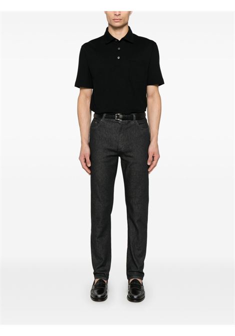 Black cotton polo shirt Zegna - men ZEGNA | UF392A9F752K09