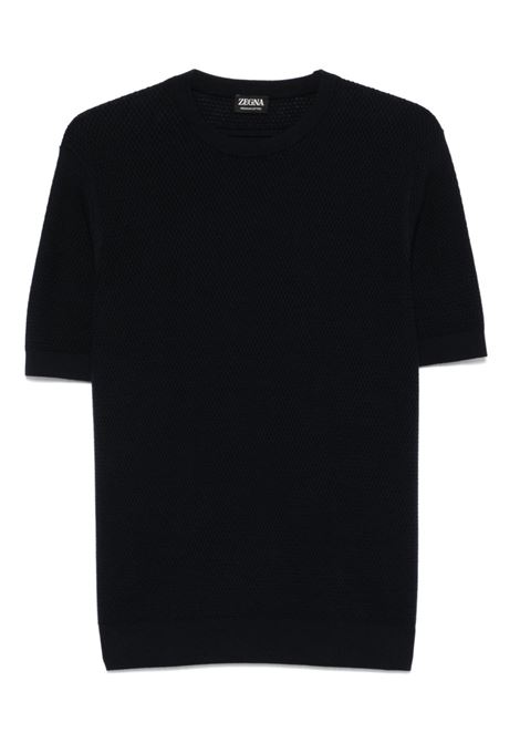Blue knitted T-shirt Zegna - men ZEGNA | UFC25A9C10B09
