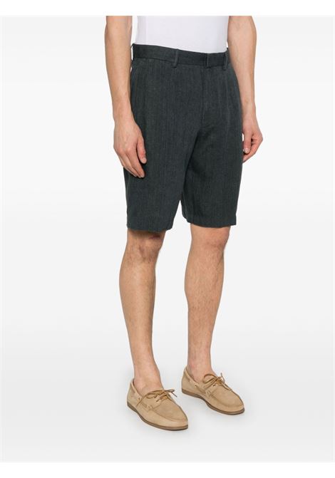 Black linen shorts Zegna - men ZEGNA | UFI32A9TB05K09