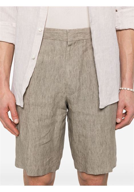 Brown linen shorts Zegna - men ZEGNA | UFI32A9TB05N07