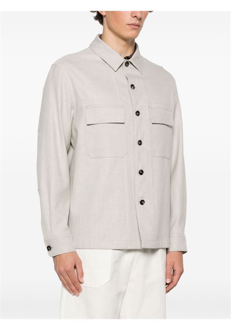Giacca-camicia con colletto a punta in beige Zegna - uomo ZEGNA | UFV22A9SOT6BN07