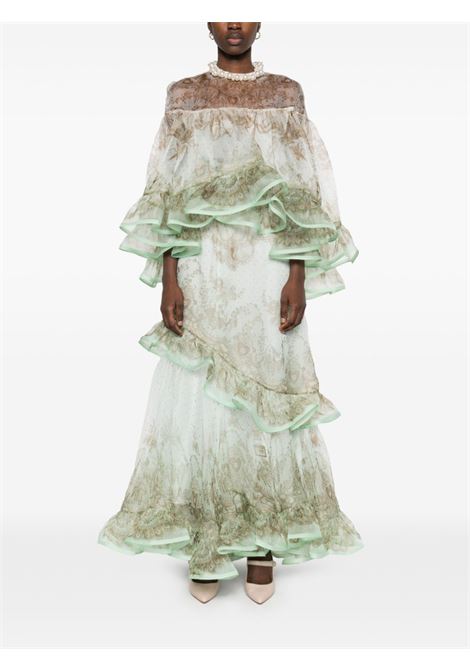 Gonna lunga Crush con ruches in verde menta Zimmermann - donna ZIMMERMANN | 2148SR251MNTLACPRI