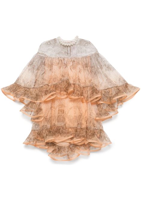 Abito corto con ruches color pesca Zimmermann - donna