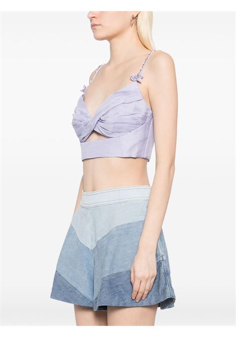 Bralette in tessuto increspata in blu fiordaliso Zimmermann - donna ZIMMERMANN | 2782TR251JAC