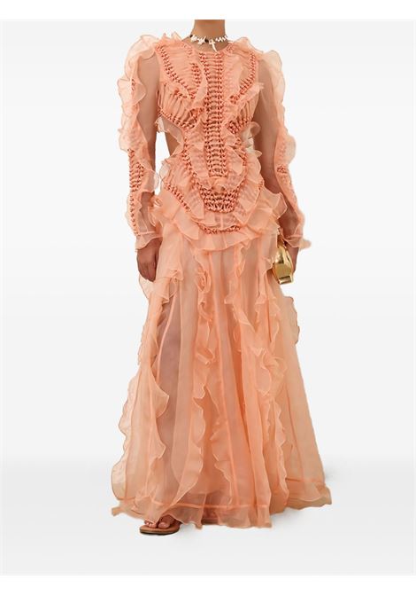 Abito lungo intrecciato in rosa pesca Zimmermann - donna ZIMMERMANN | 4442DS253PEH