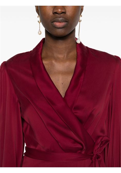 Abito midi a portafoglio in bordeaux Zimmermann - donna ZIMMERMANN | 8066DR25RGAN